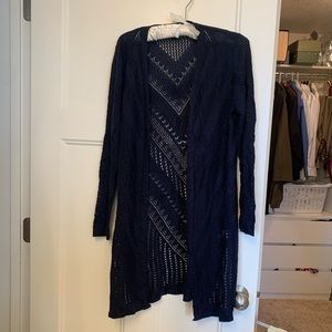 Love Ellie open weave duster - NWOT - size M - navy